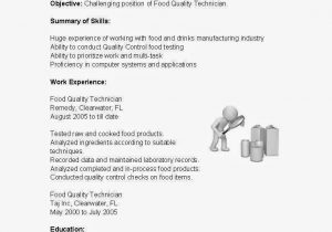 Food Quality Control Technician Resume Sample Resume Samples Food Quality Technician Resume Sample
