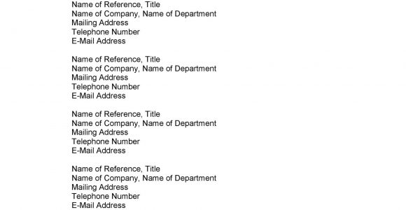 Free Reference List Template for Resume 40 Professional Reference Page / Sheet Templates á Templatelab