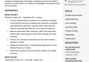 Free Resume Sample for Banking Jobs Bank Teller Resume Sample & Writing Tips