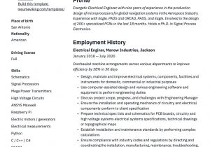 Free Resume Templates for Electrical Engineers Electrical Engineer Resume & Writing Guide  18 Templates