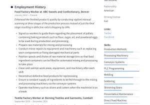 Free Sample Of Activities Tech Worker Resume Factory Worker Resume & Writing Guide  12 Resume Examples 2022