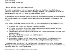 Free Sample Of Direct Care Worker Resume Direct Care Staff Cover Letter Examples – Qwikresume