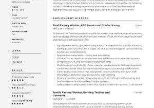 Free Sample Of Direct Worker Resume Factory Worker Resume & Writing Guide  12 Resume Examples 2022