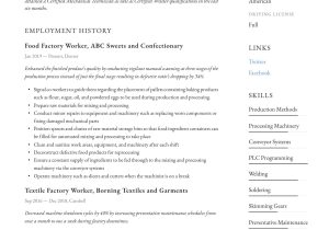 Free Sample Of Direct Worker Resume Factory Worker Resume & Writing Guide  12 Resume Examples 2022