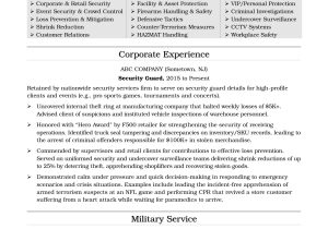 Free Sample Of Security Guard Resume Security Guard Resume Monster.com