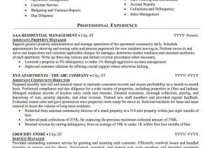 Free Sample Resume assistant Property Manager Real Estate Property Management Resume Sample Professional …