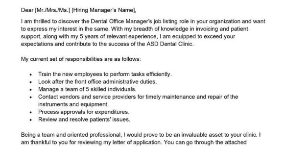 Free Sample Resume Dental Office Manager Dental Office Manager Cover Letter Examples – Qwikresume