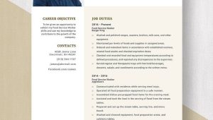 Free Sample Resume Food Service Worker Free Free Food Service Worker Resume Template – Word, Apple Pages …