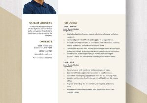 Free Sample Resume Food Service Worker Free Free Food Service Worker Resume Template – Word, Apple Pages …