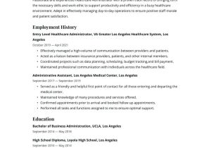 Free Sample Resume for A Hospital Administrator Health Care Administration Resume Examples & Writing Tips 2022 (free
