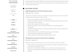 Free Sample Resume for A Receptionist Receptionist Resume Example & Writing Guide 12 Samples Pdf 2020