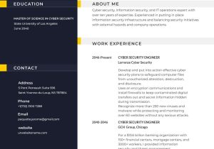 Free Sample Resume for associate Dereee In Cyber Security 5 Cyber Security Resume Examples with Cover Letter & Jd – Webson Job