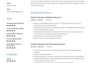 Free Sample Resume for Building Operator Machine Operator Resume Examples & Writing Tips 2022 (free Guide)