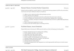 Free Sample Resume for Cleaning Service Cleaner Resume & Writing Guide  12 Templates Pdf 2022