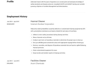 Free Sample Resume for Cleaning Service Cleaner Resume & Writing Guide  12 Templates Pdf 2022