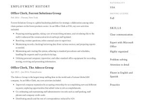 Free Sample Resume for Clerical Position Office Clerk Resume & Guide  12 Samples Pdf 2021