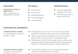 Free Sample Resume for Community Health Worker Community Service Worker Resume Examples In 2022 – Resumebuilder.com