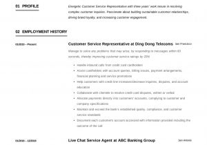 Free Sample Resume for Customer Service Representative Bilingual Customer Service Representative