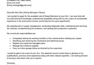 Free Sample Resume for Diesel Mechanic Diesel Mechanic Cover Letter Examples – Qwikresume