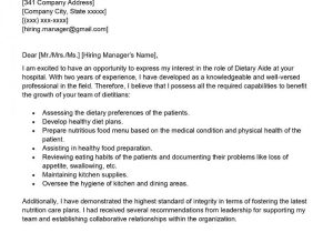Free Sample Resume for Dietary Aide Dietary Aide Cover Letter Examples – Qwikresume