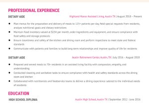 Free Sample Resume for Dietary Aide Dietary Aide Resume Examples In 2022 – Resumebuilder.com