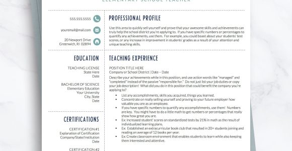 Free Sample Resume for Elementary School Teachers Elementary Teacher Resume Template for Word & Pages Preschool …