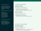 Free Sample Resume for Elementary Teachers Blue and Green Simple Teacher Resume – Templates by Canva