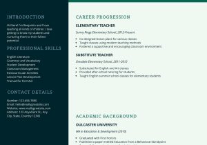 Free Sample Resume for Elementary Teachers Blue and Green Simple Teacher Resume – Templates by Canva