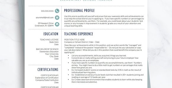 Free Sample Resume for Elementary Teachers Elementary Teacher Resume Template for Word & Pages Preschool …
