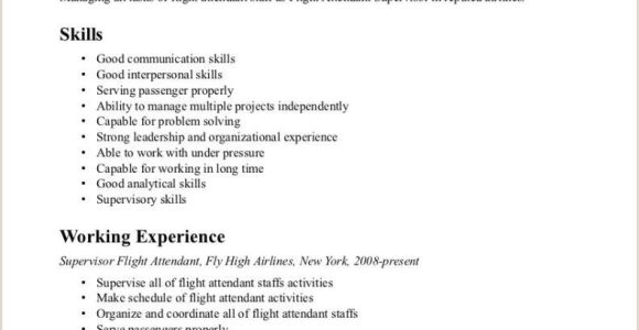 Free Sample Resume for Flight attendant with No Experience Entry Level Flight attendant Resume No Experience Flight …