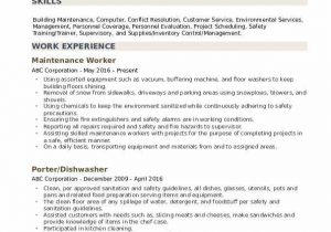 Free Sample Resume for Maintenance Worker Maintenance Worker Resume Samples