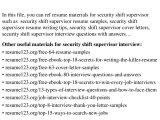 Free Sample Resume for Security Supervisor top 8 Security Shift Supervisor Resume Samples
