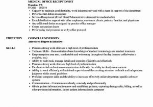 Front Desk Medical Receptionist Resume Sample Medical Receptionist Resume Sample Inspirational Ã¢ËÅ¡ 20 Front Desk …