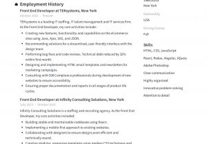 Front End Developer Resume Template Download 17 Front-end Developer Resume Examples & Guide Pdf