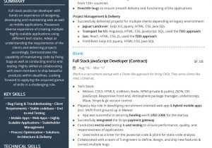 Full Stack Web Developer Resume Sample Full Stack Developer Cv Examples October 2021