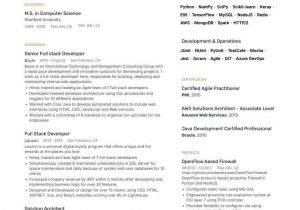 Full Stack Web Developer Resume Sample Full Stack Developer Resume Examples & Writing Guide for 2021