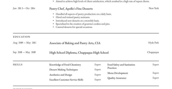 Functional Resume Sample for Career Change to Pastry assistant Pastry Chef Resume Examples & Writing Tips 2022 (free Guide)