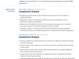 Fund Of Fund Investors Sample Resume Investment Analyst Resume Example with Content Sample Craftmycv