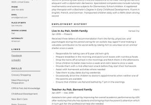 Game Day Operations Resume Sample Live Career Word Pages ats Friendly Letter or A4 Nanny Au Pair Child Care …