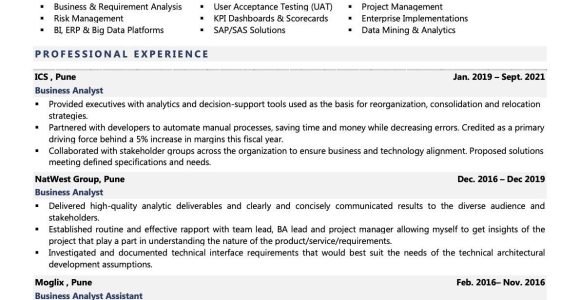 Gap Analysis On Business Requitement Resume Samples Business Analyst Resume Examples & Template (with Job Winning Tips)