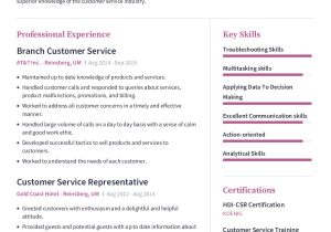 Generic Customer Service Representative Resume Sample Customer Service Representative Resume with Content Sample Craftmycv