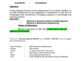 Health and Safety Officer Resume Sample Hse Officer Cv Pdf Safety Personal Protective Equipment
