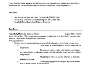 Heavy Duty Mechanic Apprentice Resume Sample Heavy Duty Mechanic Resume Sample
