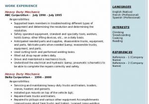 Heavy Duty Mechanic Apprentice Resume Sample Heavy Duty Mechanic Resume Samples