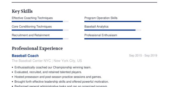 High School Baseball Coach Resume Samples Baseball Coach Resume Example with Content Sample Craftmycv