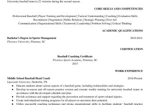 High School Baseball Coach Resume Samples Baseball Coach Resume Examples Resumegets.com