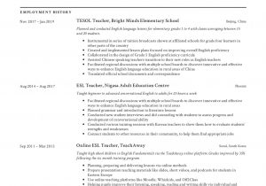 High School English Teacher Resume Samples 19 Esl Teacher Resume Examples & Writing Guide 2020