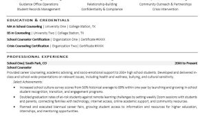 High School Guidance Counselor Resume Sample School Counselor Resume Sample Monster.com