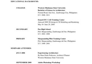 High School Student Resume Sample Philippines Resume Pdf Mindanao Philippines