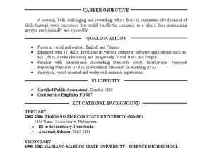 High School Student Resume Sample Philippines Resume Sample Pdf Accounting Philippines
